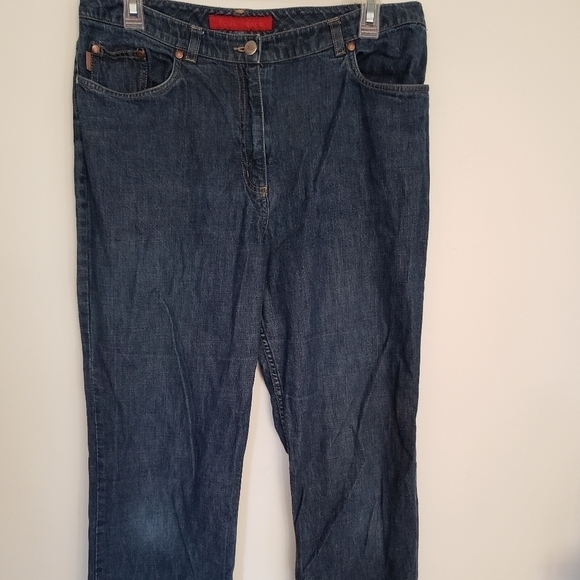 Vintage Y2K French Connection Wide Leg Jeans Womens 10 Darkwash Highrise - Picture 2 of 10